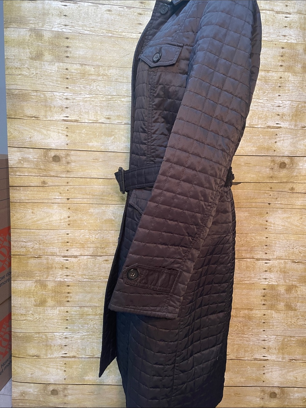Express black quilted trench coat 
Size 8. Y2K Lightweight. Preowned. - Picture 3 of 12